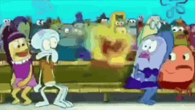 Squidward And Patrick On Bench GIF