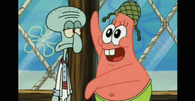Squidward And Patrick Standing Next To Each Other GIF