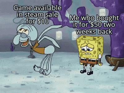 Squidward And SpongeBob In Front Of Purple Coral GIF