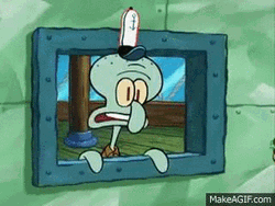 Squidward Catching Burgers GIF