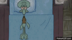 Squidward Covering Body With Blanket GIF