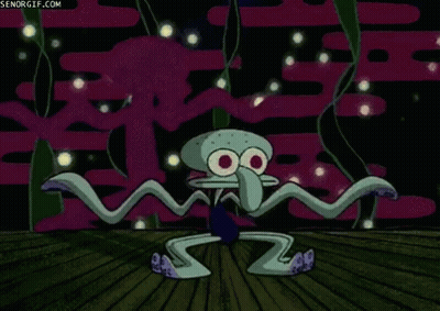 Squidward Dancing In Dark Room GIF