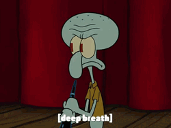 Squidward Deep Breathing GIF
