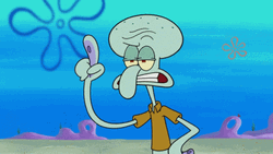 Squidward Disbelief Pointing Hell Nah GIF