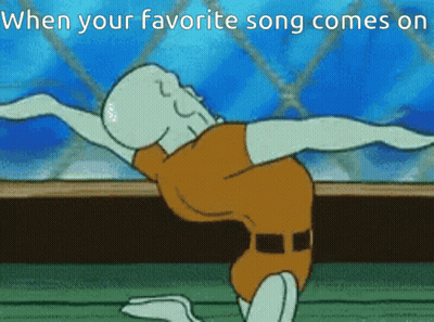 Squidward Doing Yoga When Your Favorite Song Comes On GIF