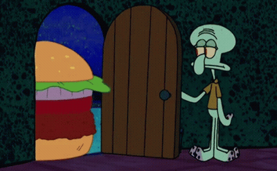 Squidward Eating Hamburger GIF