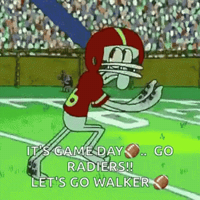 Squidward Football Uniform Go Raiders Let's Go Walker GIF
