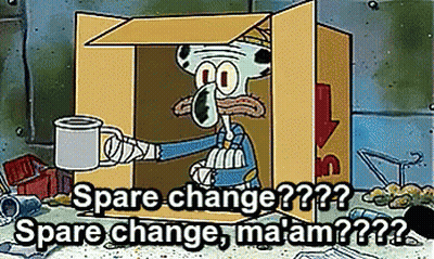 Squidward From SpongeBob Holding Cup In Cardboard Box GIF
