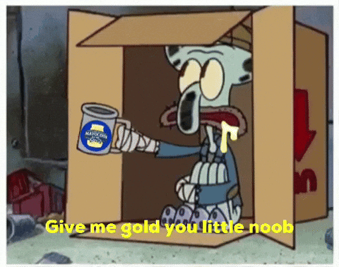 Squidward From Spongebob Is Holding A Mug That Says Mayonnaise GIF