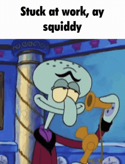 Squidward From Spongebob Is Talking On A Telephone GIF