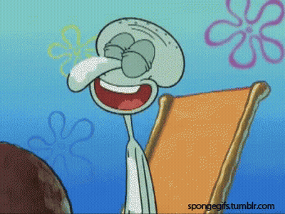 Squidward From SpongeBob Laughing GIF