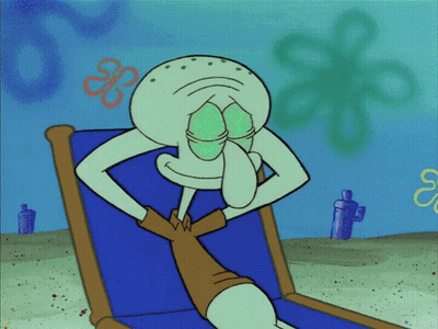Squidward From SpongeBob Sitting In Chair GIF