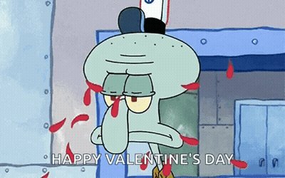 Squidward From Spongebob Squarepants Is Bleeding From His Nose And Mouth And Says Happy Valentine 'S Day . GIF
