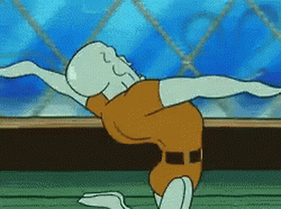 Squidward From Spongebob Squarepants Is Doing Yoga GIF