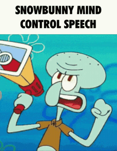 Squidward From Spongebob Squarepants Is Holding A Megaphone In His Hand . GIF