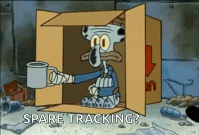 Squidward From Spongebob Squarepants Is In A Cardboard Box Holding A Cup Of Coffee . GIF