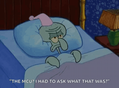 Squidward From Spongebob Squarepants Is Laying In Bed Wearing A Sleep Cap And Asking What That Was . GIF