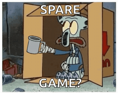 Squidward From Spongebob Squarepants Is Sitting In A Cardboard Box Holding A Cup Of Coffee GIF