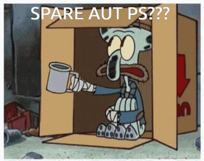 Squidward From Spongebob Squarepants Is Sitting In A Cardboard Box Holding A Mug GIF