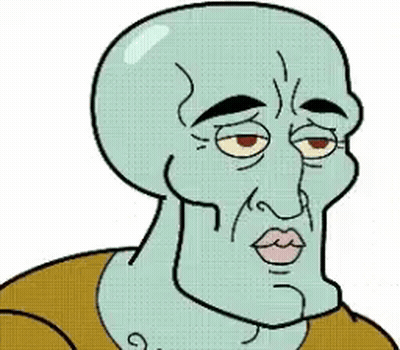 Squidward From Spongebob Squarepants Is Wearing A Brown Shirt And Making A Funny Face . GIF