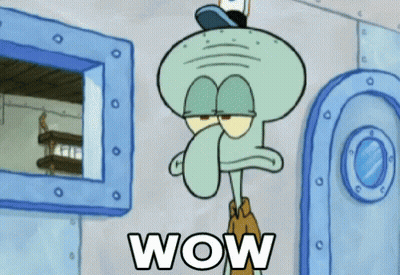 Squidward From Spongebob Squarepants Says Wow In Front Of A Window GIF
