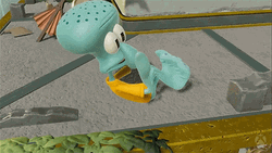 Squidward Future Exaggerated Sit Up Exercise GIF