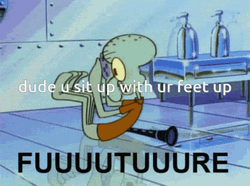 Squidward Future Sit Up With Your Feet Meme GIF