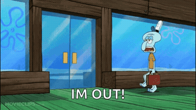 Squidward Holding Briefcase Saying Im Out GIF