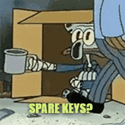 Squidward Holding Coffee Asking For Spare Keys GIF