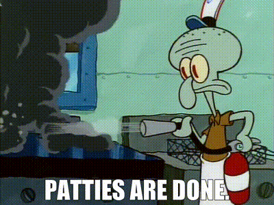 Squidward Holding Fire Extinguisher GIF