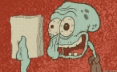 Squidward Holding Paper GIF