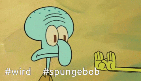Squidward Holding Rainbow GIF