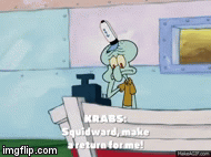 Squidward Holding Shovel GIF