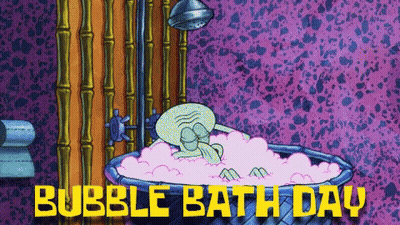 Squidward In Bathtub Bubble Bath Day GIF