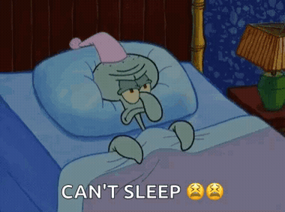 Squidward In Bed With Nightcap GIF