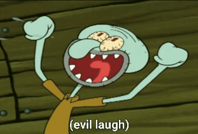 Squidward Laughing With Mouth Open GIF