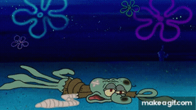 Squidward Laying On Ground GIF