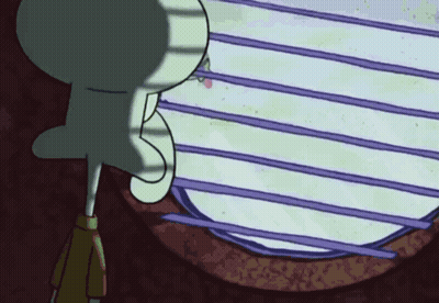 Squidward Looking Out Window GIF