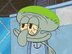 Squidward Looks Like Balloon Deflating GIF