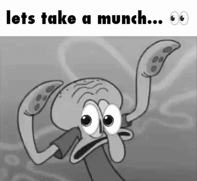 Squidward Making Funny Face Black And White GIF