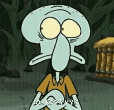 Squidward Making Funny Face Holding Something GIF