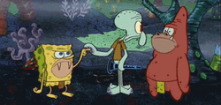 Squidward Meets Caveman Spongebob And Patrick GIF