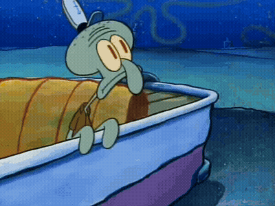Squidward Sitting In Boat In Ocean GIF