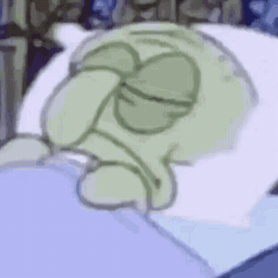 Squidward Sleeping In Bed With Eyes Closed GIF