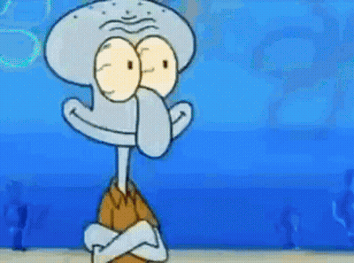 Squidward Standing Arms Crossed Looking At Camera GIF