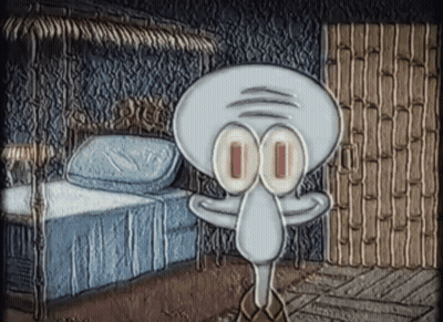 Squidward Standing In Bedroom GIF