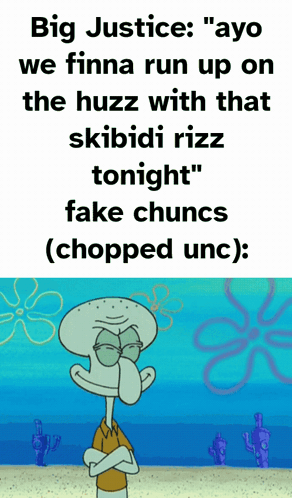 Squidward Standing In Front Of Big Justice Poster GIF