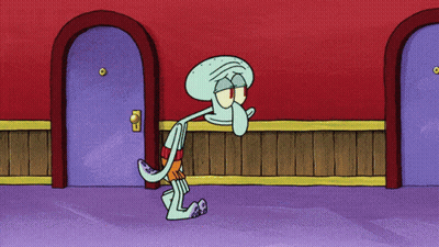 Squidward Standing In Front Of Door GIF