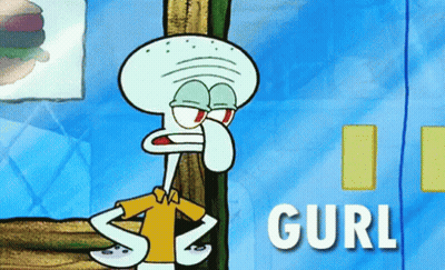 Squidward Standing In Front Of Hamburger GIF