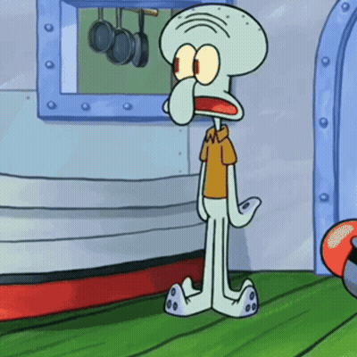 Squidward Standing In Front Of Window With Pots GIF
